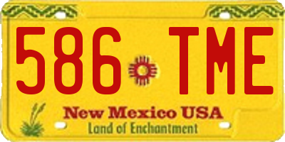 NM license plate 586TME