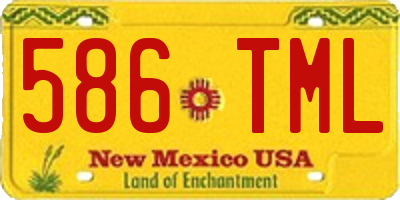 NM license plate 586TML