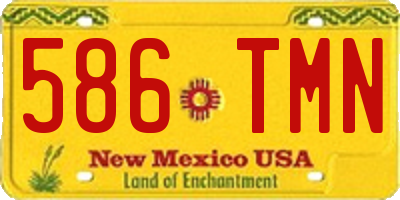 NM license plate 586TMN