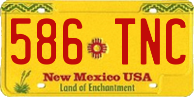 NM license plate 586TNC