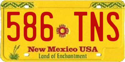 NM license plate 586TNS
