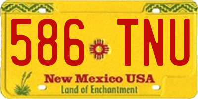 NM license plate 586TNU