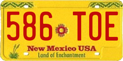 NM license plate 586TOE