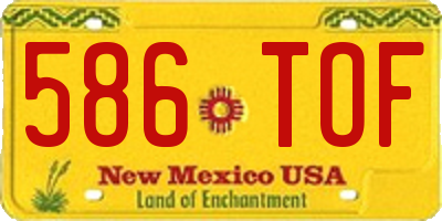 NM license plate 586TOF