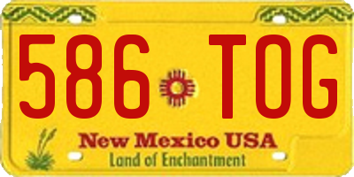 NM license plate 586TOG