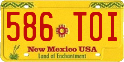 NM license plate 586TOI