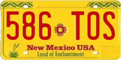NM license plate 586TOS