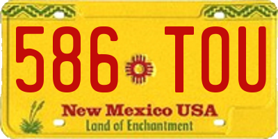 NM license plate 586TOU