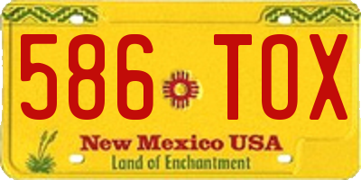 NM license plate 586TOX
