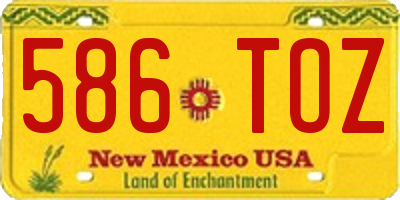 NM license plate 586TOZ