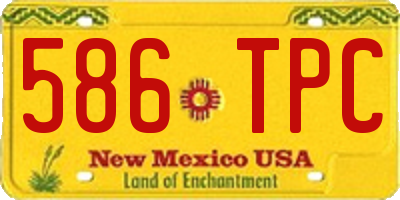 NM license plate 586TPC