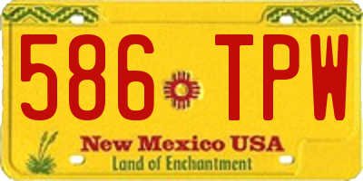 NM license plate 586TPW