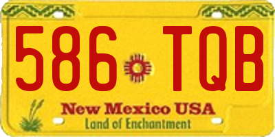 NM license plate 586TQB