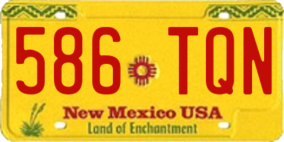NM license plate 586TQN