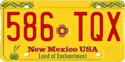 NM license plate 586TQX