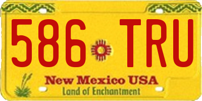 NM license plate 586TRU