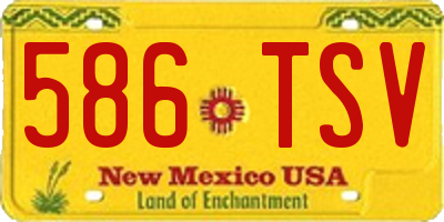 NM license plate 586TSV