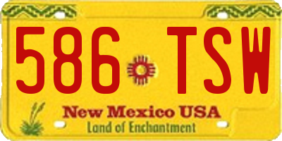NM license plate 586TSW