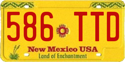 NM license plate 586TTD