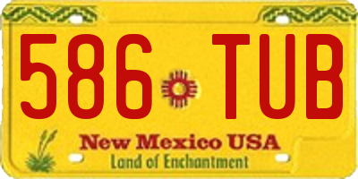 NM license plate 586TUB