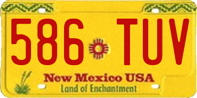 NM license plate 586TUV