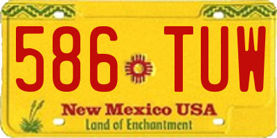 NM license plate 586TUW