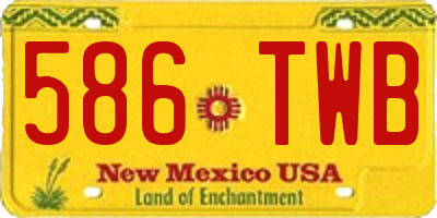 NM license plate 586TWB