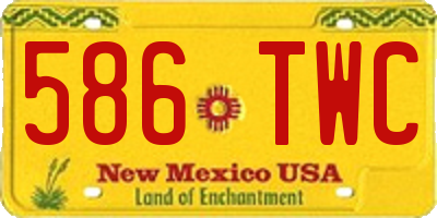 NM license plate 586TWC