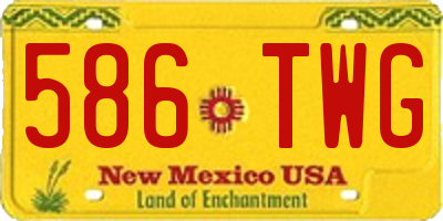NM license plate 586TWG