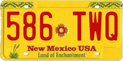 NM license plate 586TWQ