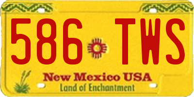 NM license plate 586TWS