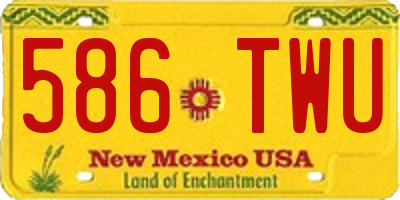 NM license plate 586TWU