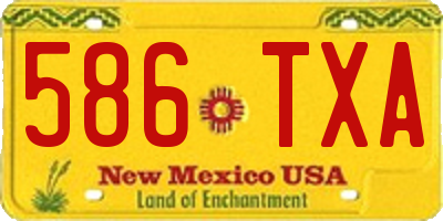 NM license plate 586TXA
