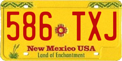 NM license plate 586TXJ