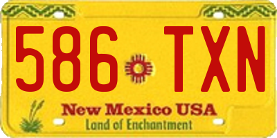 NM license plate 586TXN