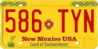 NM license plate 586TYN