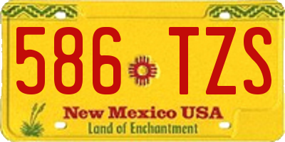 NM license plate 586TZS