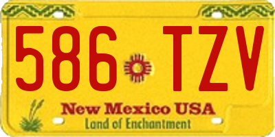 NM license plate 586TZV