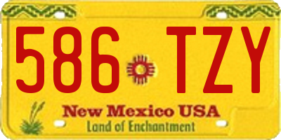 NM license plate 586TZY