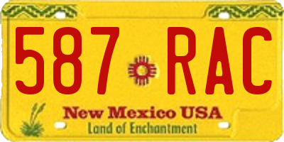 NM license plate 587RAC