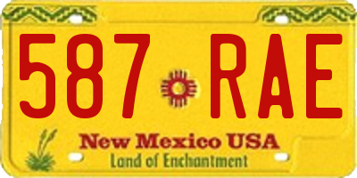 NM license plate 587RAE