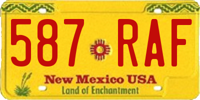NM license plate 587RAF