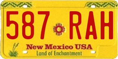 NM license plate 587RAH