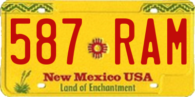 NM license plate 587RAM