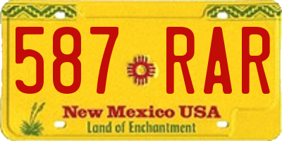 NM license plate 587RAR