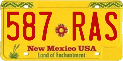 NM license plate 587RAS