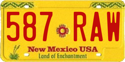 NM license plate 587RAW