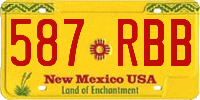 NM license plate 587RBB