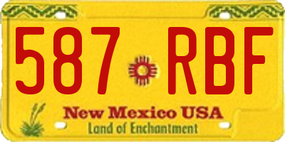 NM license plate 587RBF
