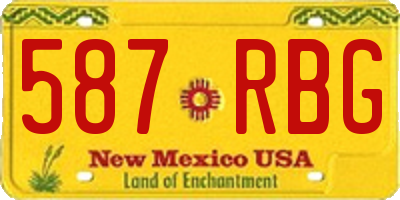 NM license plate 587RBG